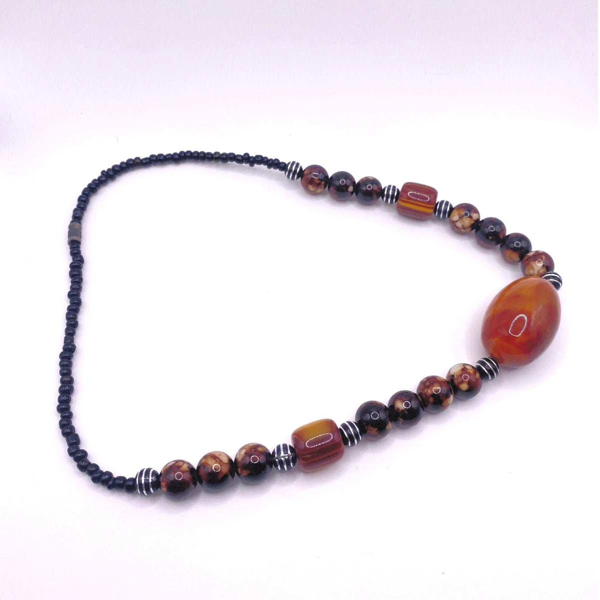 Vintage lucite Necklace Warm Tones
