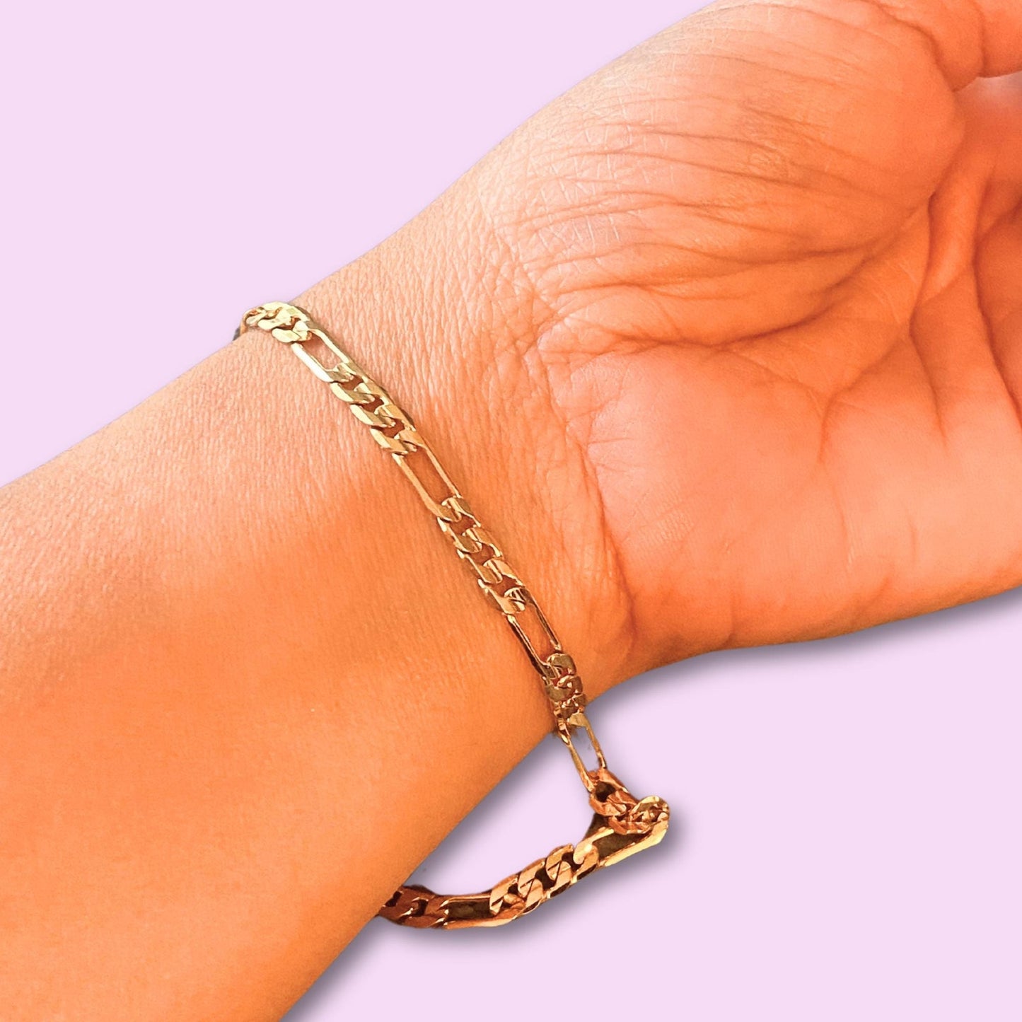 LifeTime 24k Gold Filled Figaro Bracelet