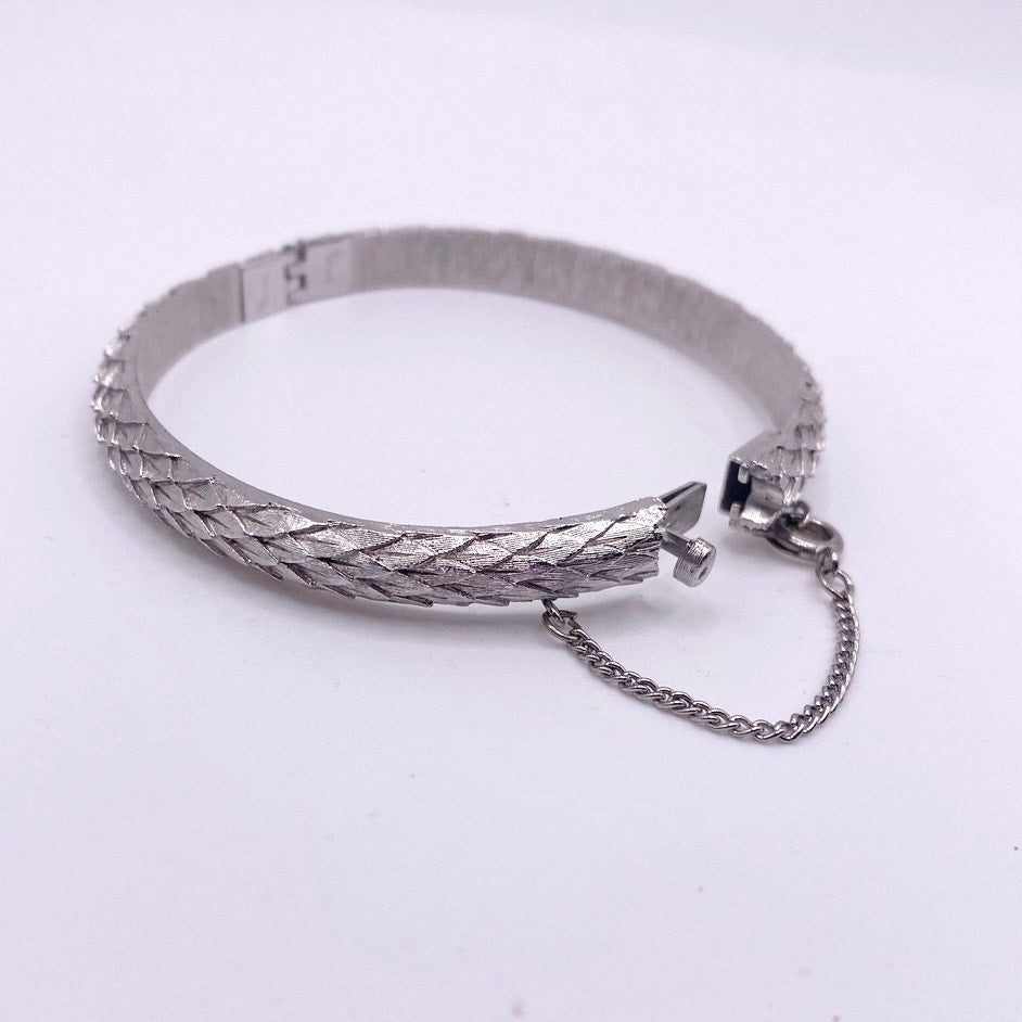 Trifari Bracelet with Safety Chain Silver Tone