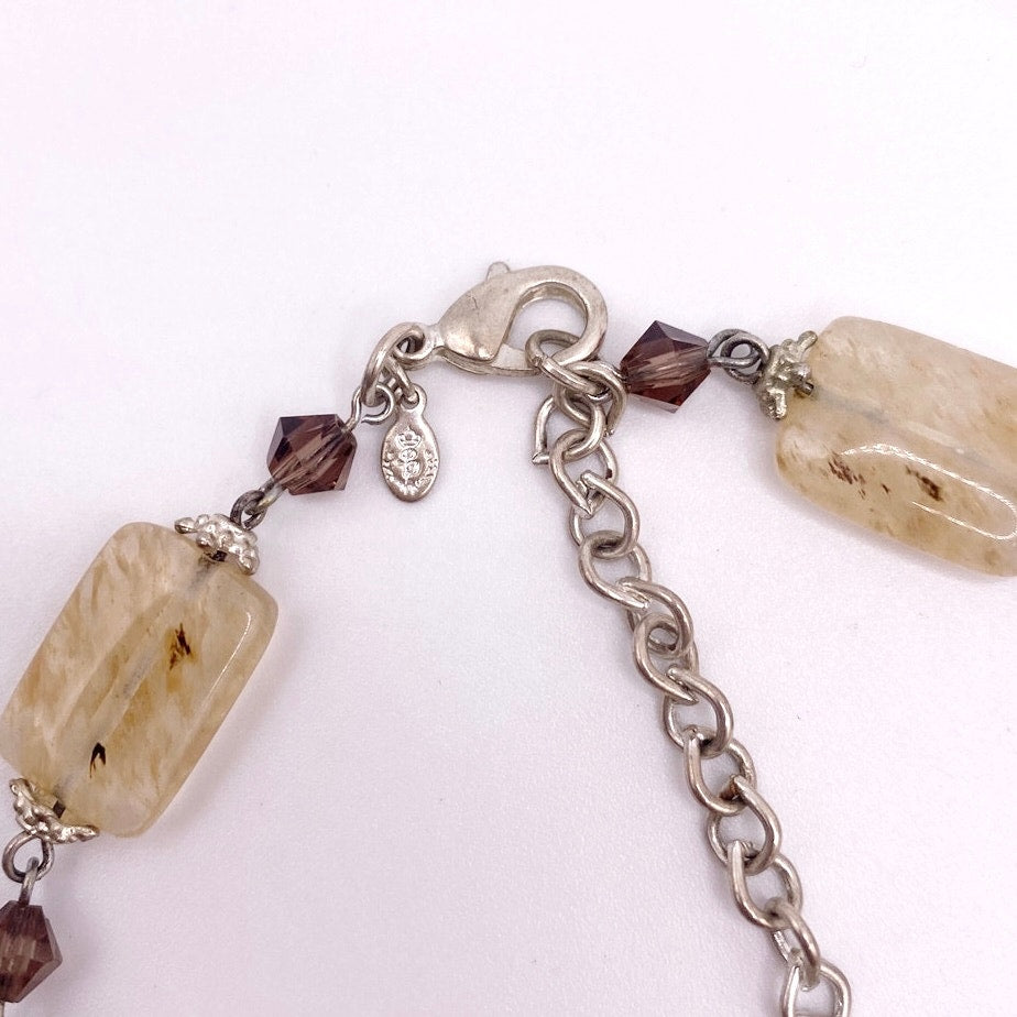 Premiere Designs "Sand Dune" Quartz and natural stone necklace removable pendant.