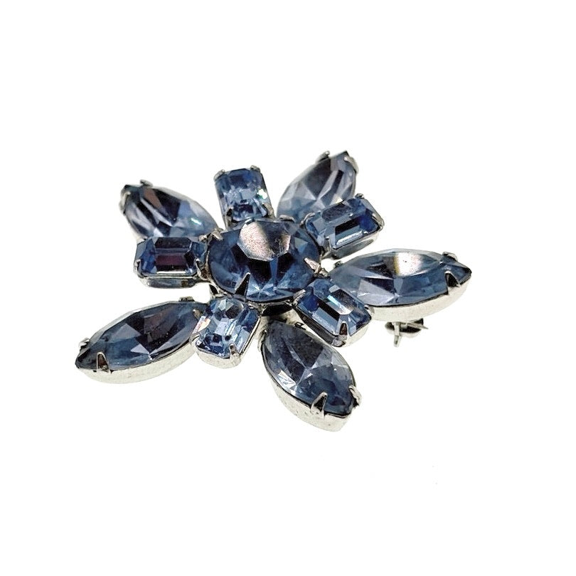 Vintage Weiss Sapphire Blue Rhinestones 1.3”