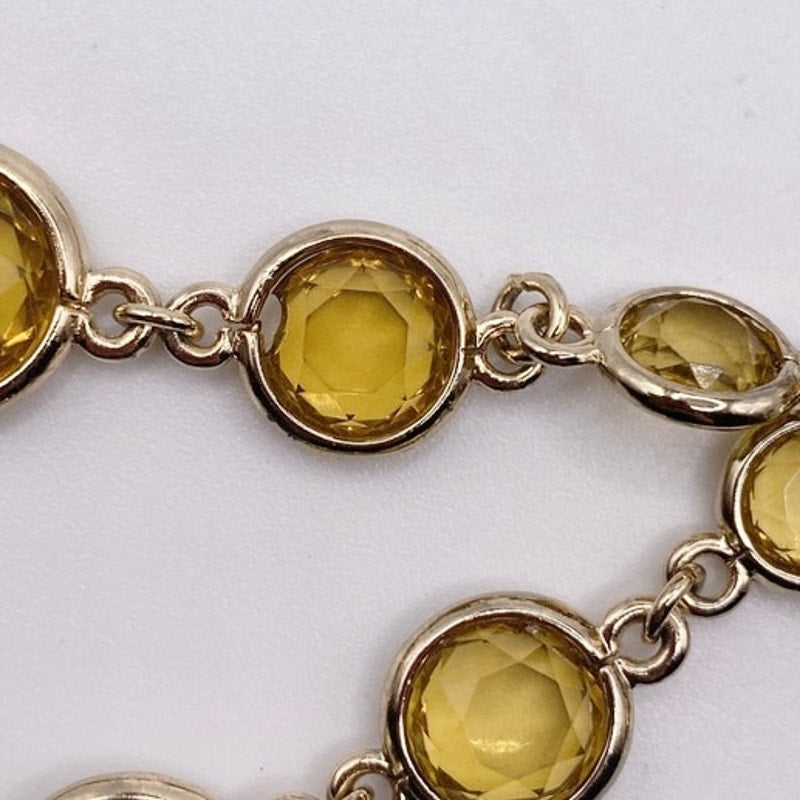 Vintage Anne Klein Large Necklace with Topaz Yellow Glass Stones