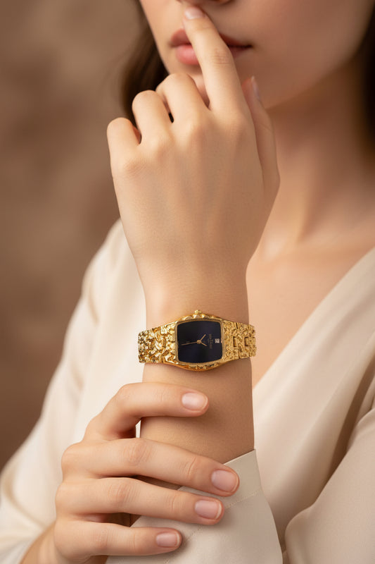 Pierre Bideaux Vintage Woman Watch Gold Tone 7”