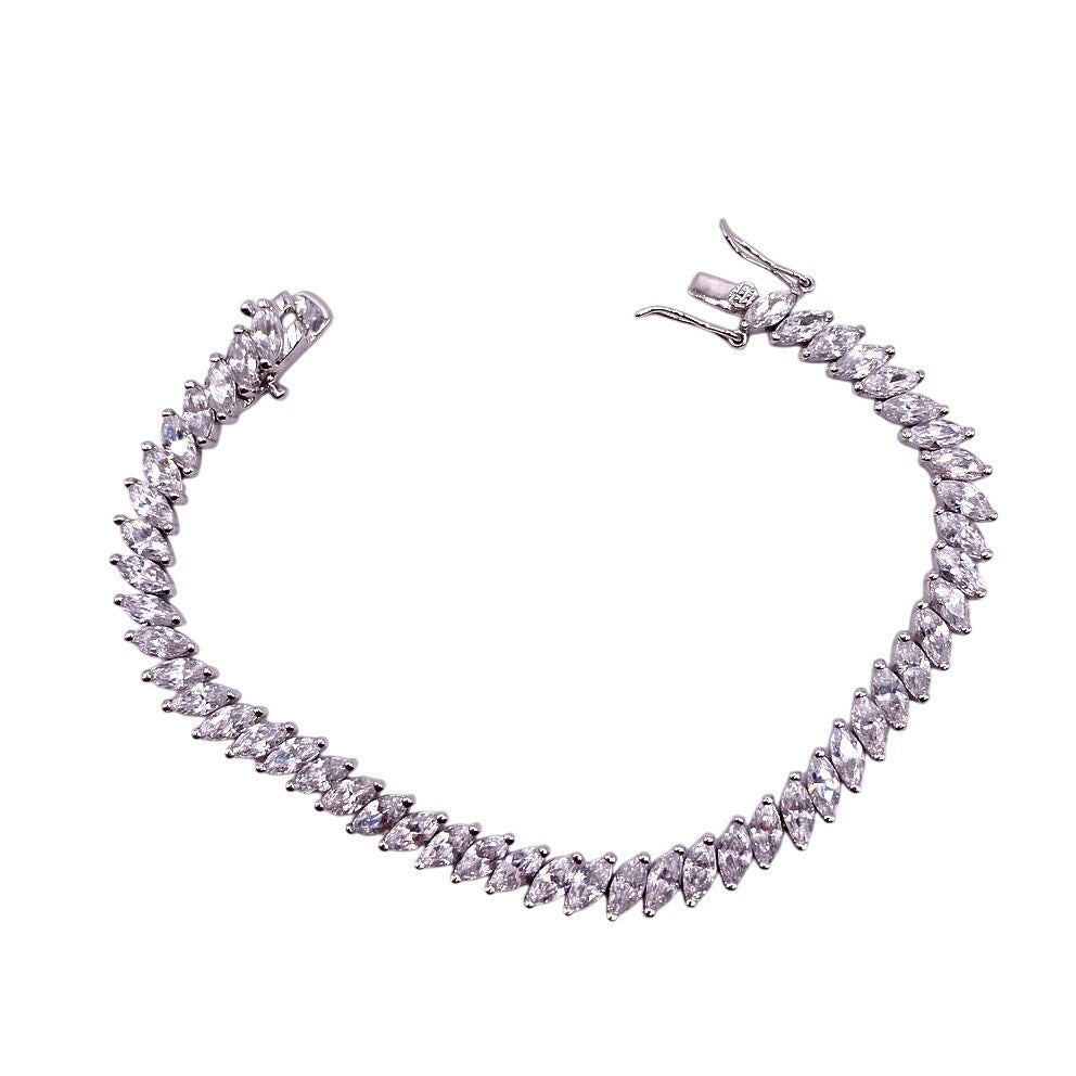 Dazzling Ice CZ Over Rhodium Tennis Bracelet
