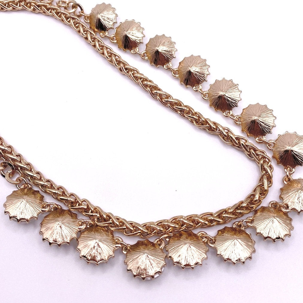 Vintage Ravioli Rhinestones Adjustable Necklace