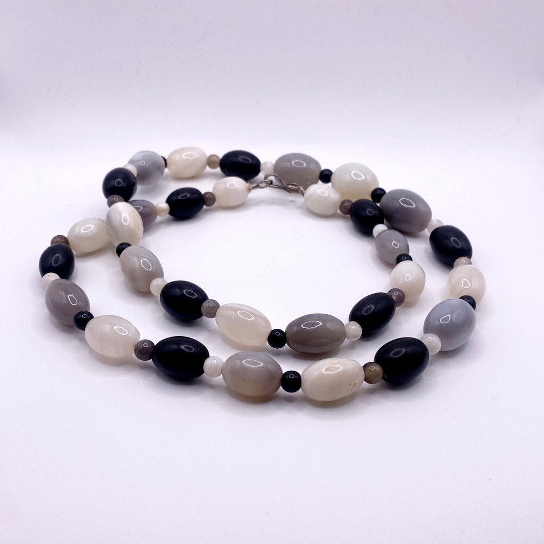 Necklace Agate and Quartz Beads 42”