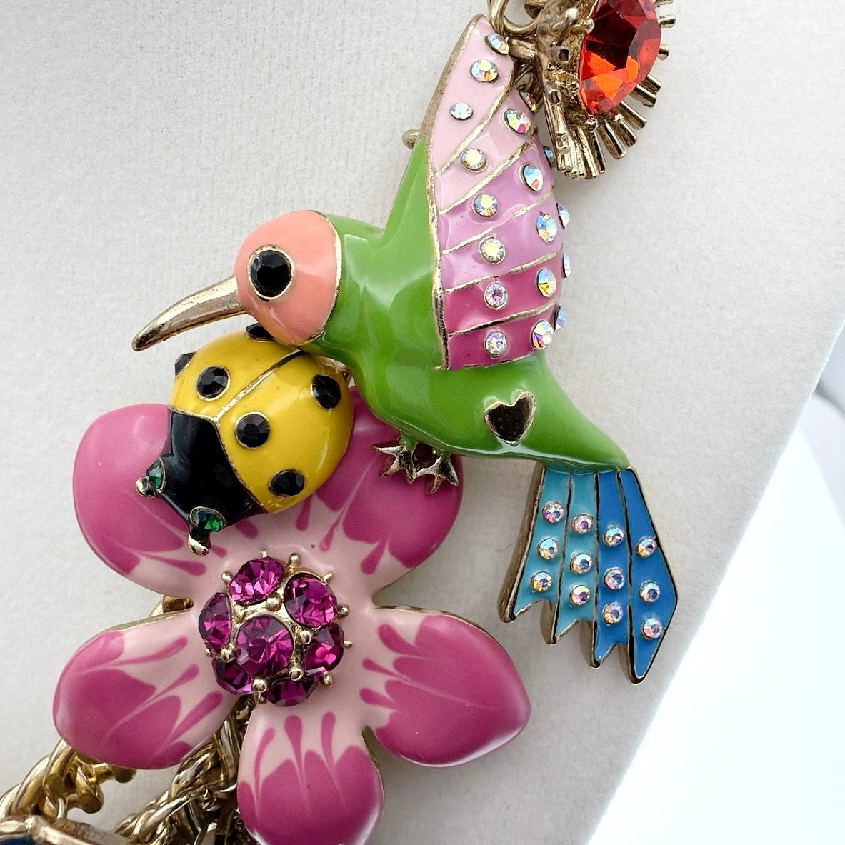 Betsey Johnson Vintage Flower Garden Statement Necklace