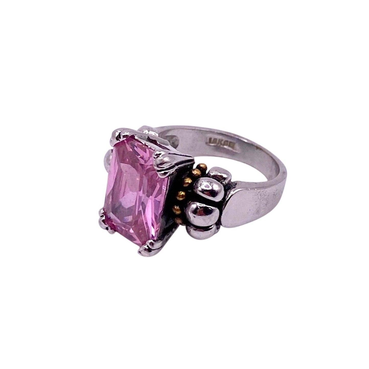 18k Gold Electroplated Citrine Tone CZ Statement Ring size 8
