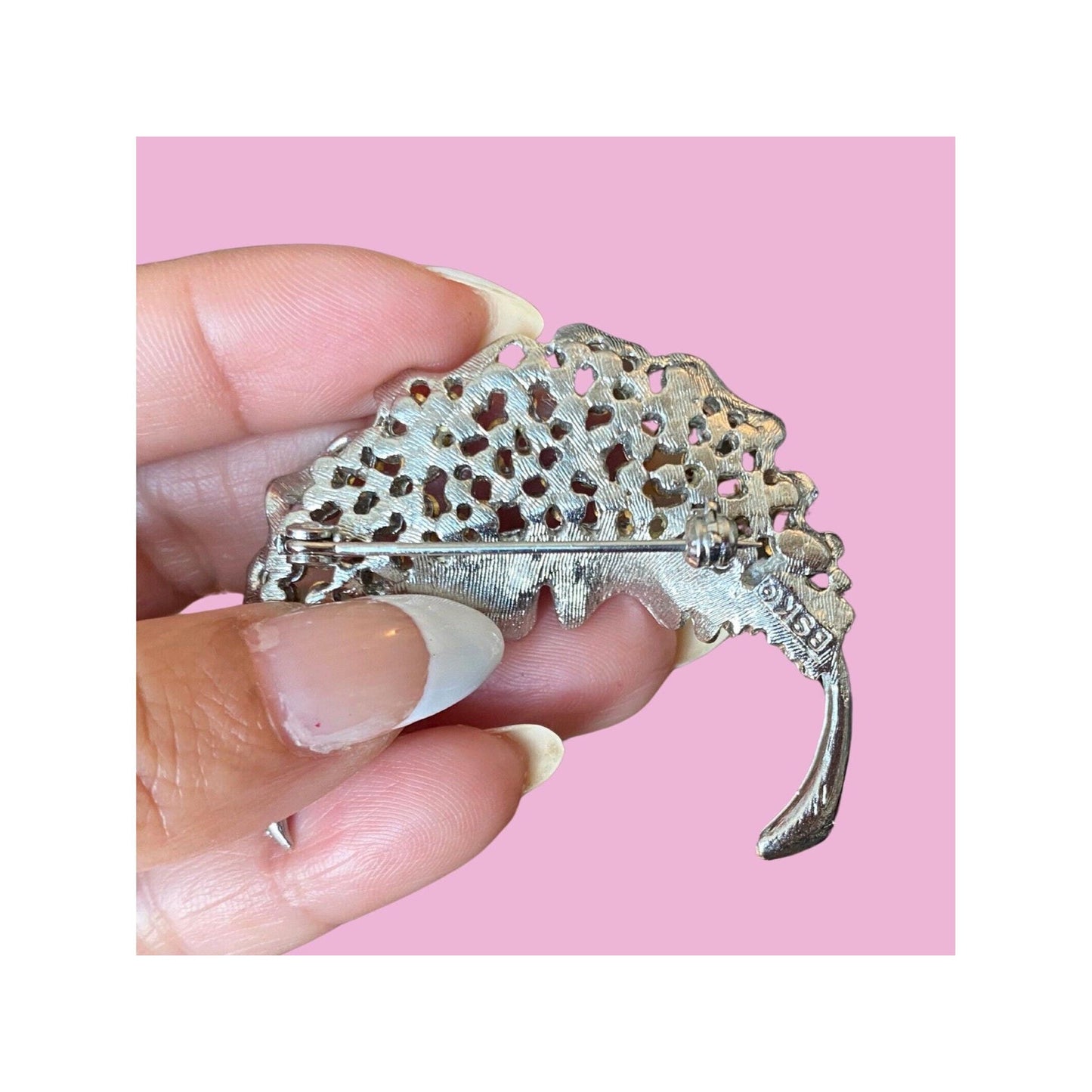 BSK Silver Leaf Brooch Pin