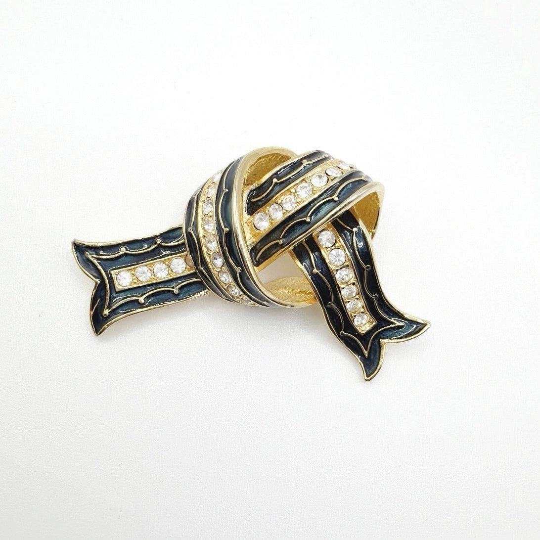Joan Rivers Vintage Enamel Knott Brooch