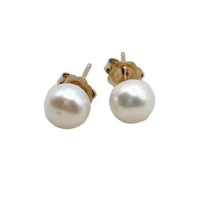 10k Gold and 4mm Freshwater Pearl Studs