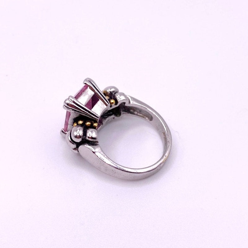 18k Gold Electroplated Citrine Tone CZ Statement Ring size 8