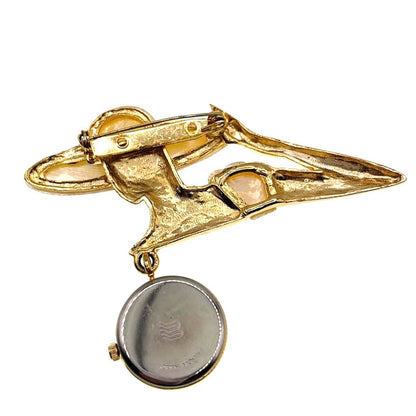 Bonetto Vintage Watch Brooch Lady in Swimming Suit