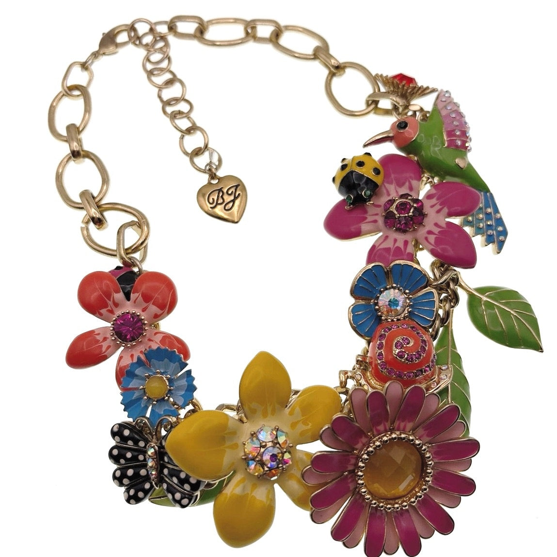 Betsey Johnson Vintage Flower Garden Statement Necklace