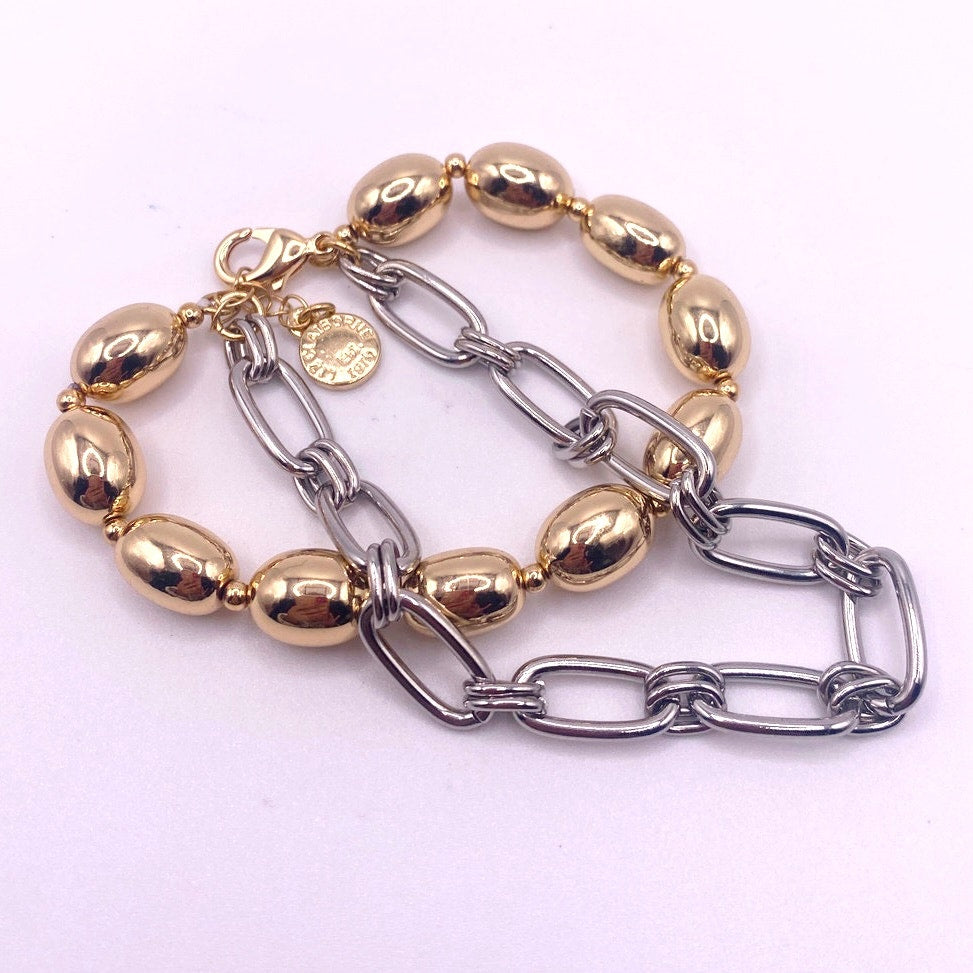 Liz Claiborne Two Tone Bracelet 7”