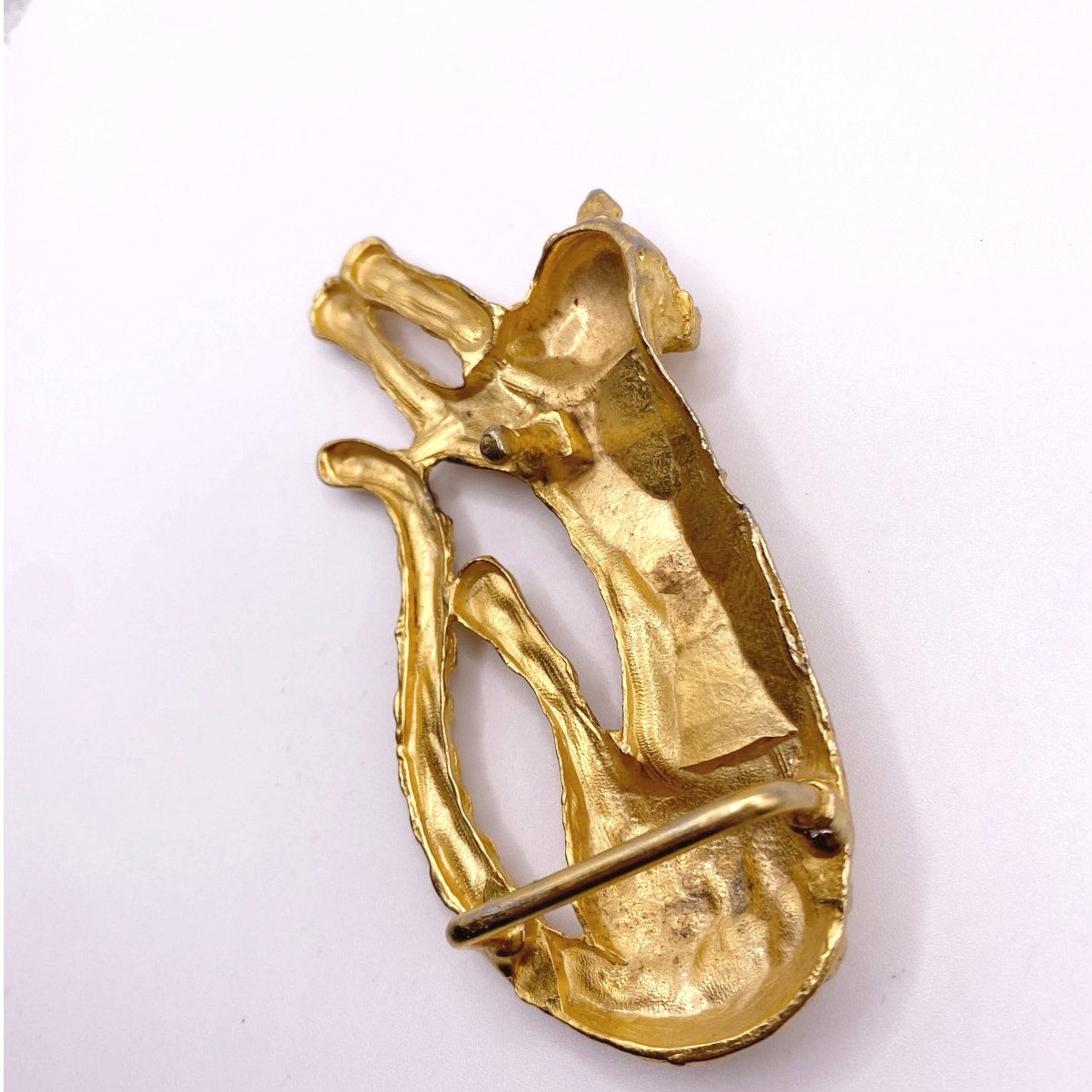 Gold Tone Leopard Vintage Belt Buckle 4”