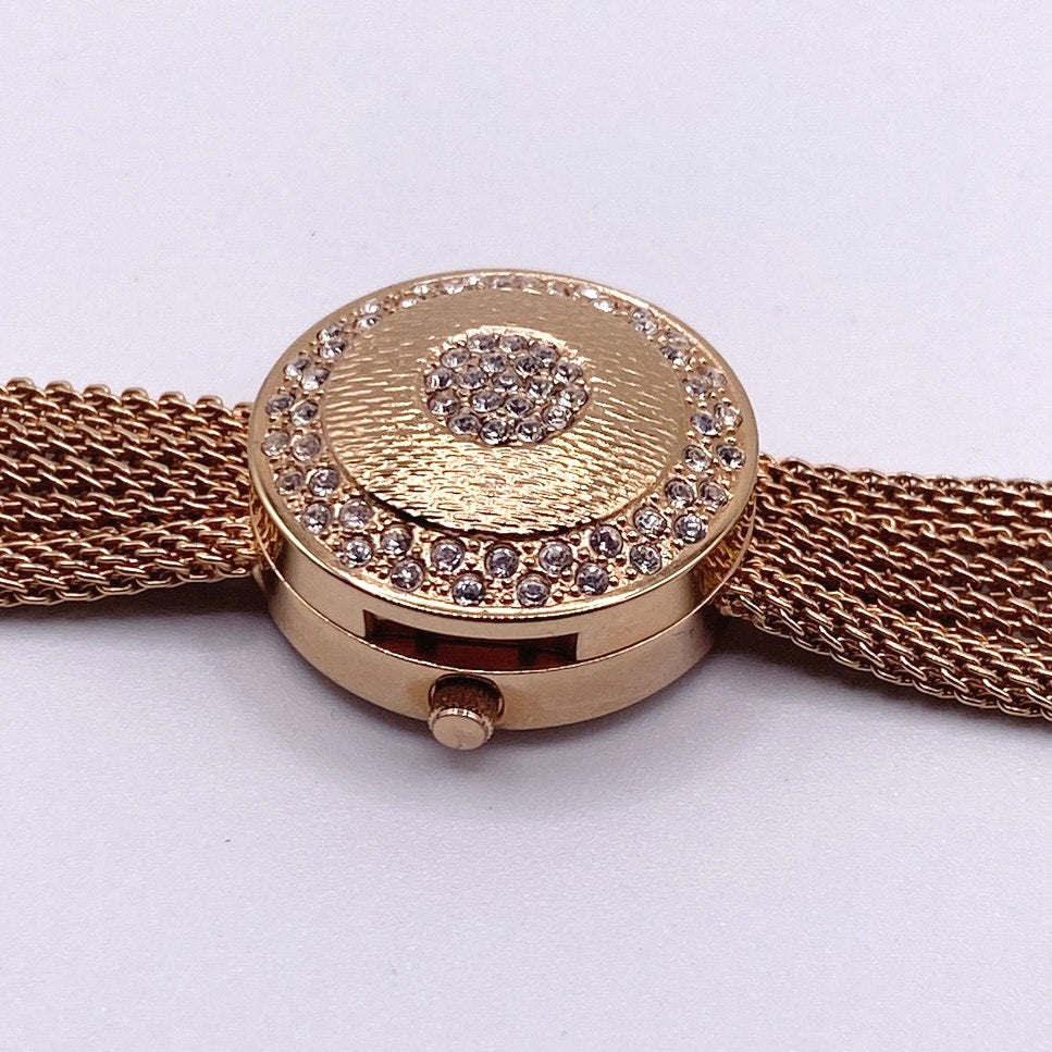 Anne Klein Locket Secret Watch Gold Tone 7 Inches