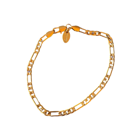 LifeTime 24k Gold Filled Figaro Bracelet
