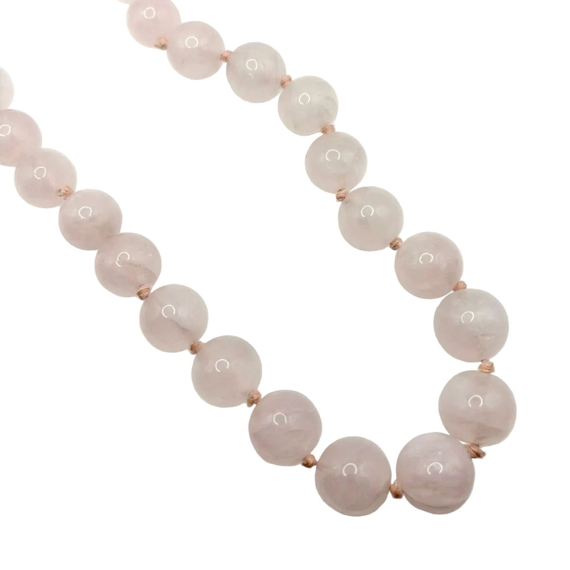 Rose Quartz 12mm Beads Large Necklace 24” Long