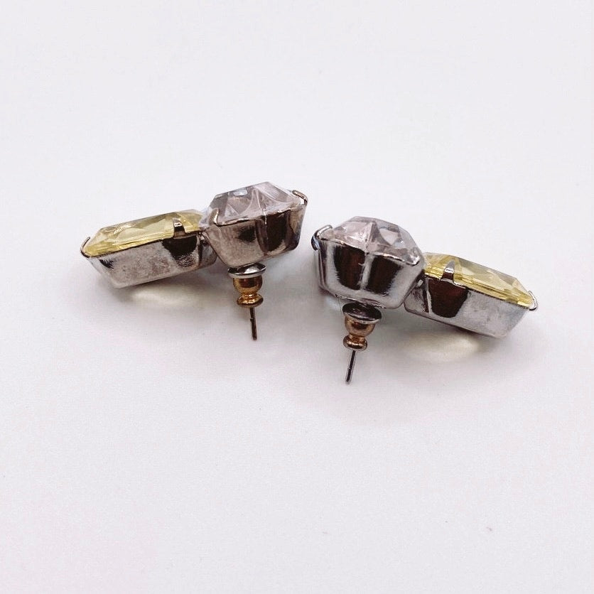 Vntg Molded Glass Stones in Shapes Heart Triangle Rectangle Earrings and Brooch