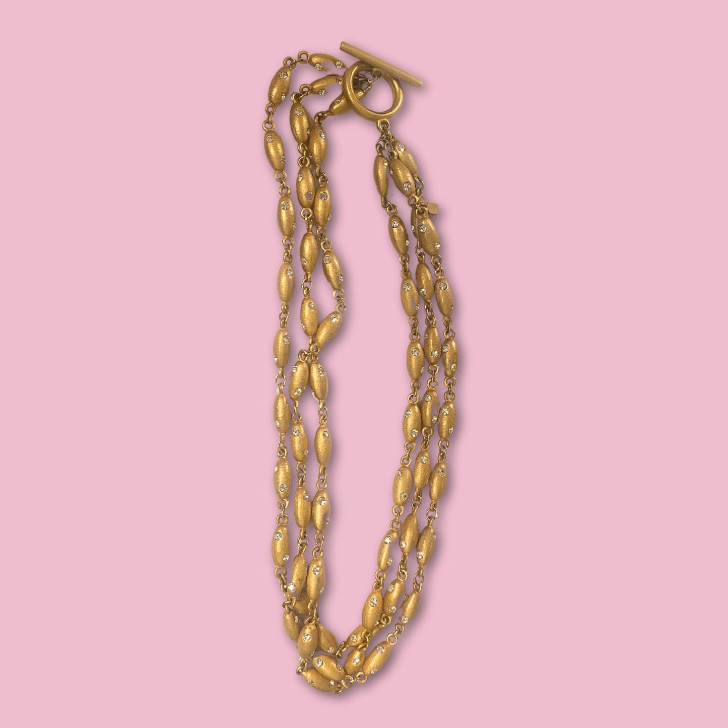 Vtg Swarovski Multi layered Chunky Necklace
