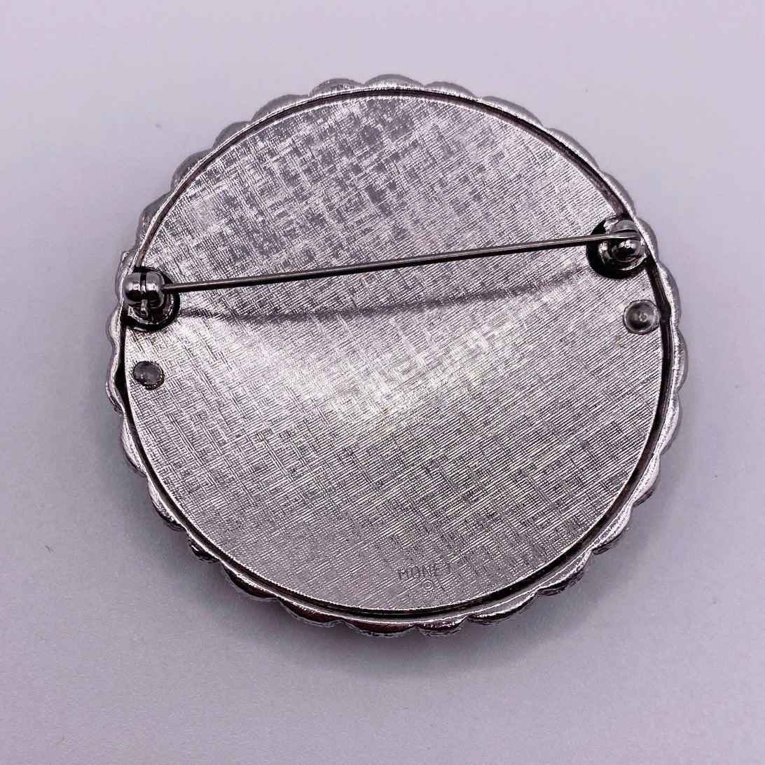 Monet Signed Large Mirrored Starburst Sun Celestial Brooch