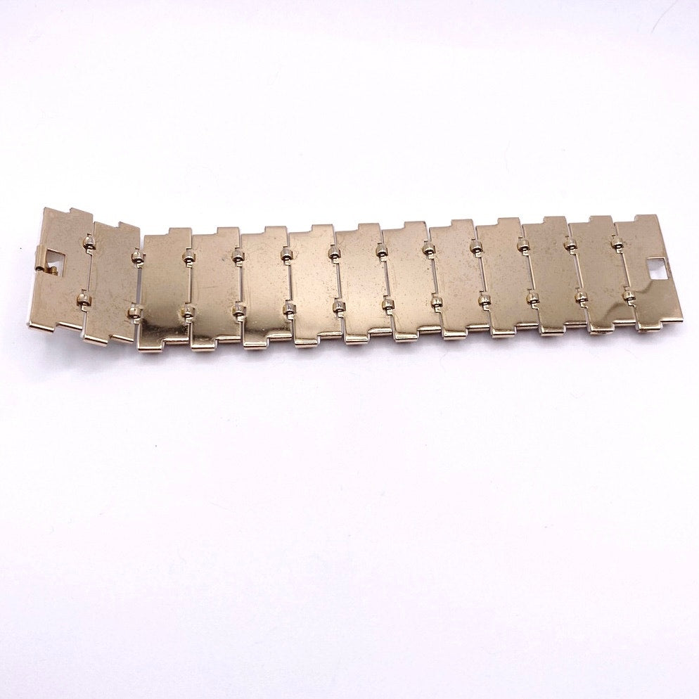 Crown Trifari White Resin Bar Panel Bracelet