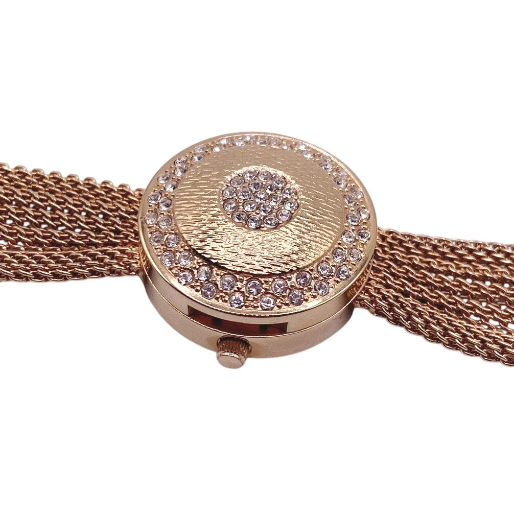 Anne Klein Locket Secret Watch Gold Tone 7 Inches