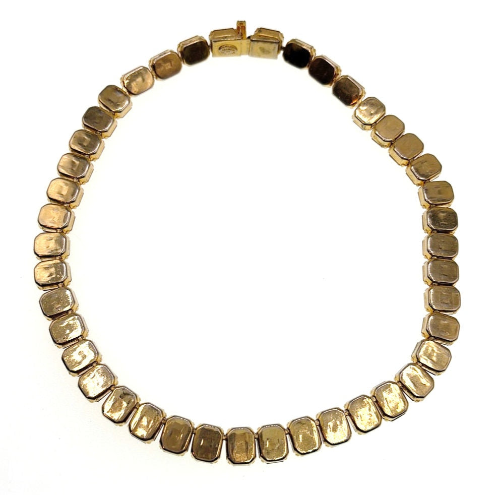 Kramer Of New York Citrine Rhinestones Riverie Collar Necklace 16”