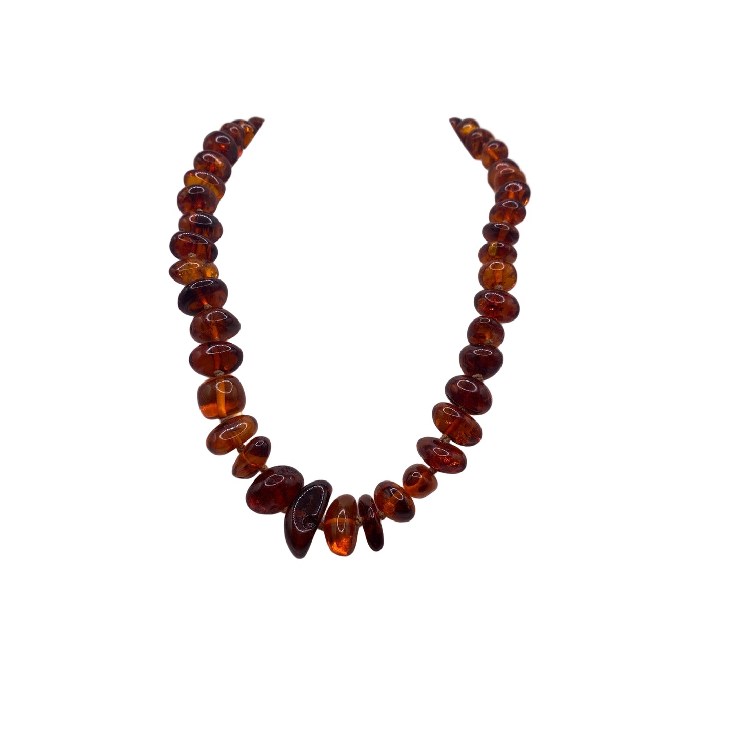 Vintage Cognac Amber Set Necklace And Bracelet