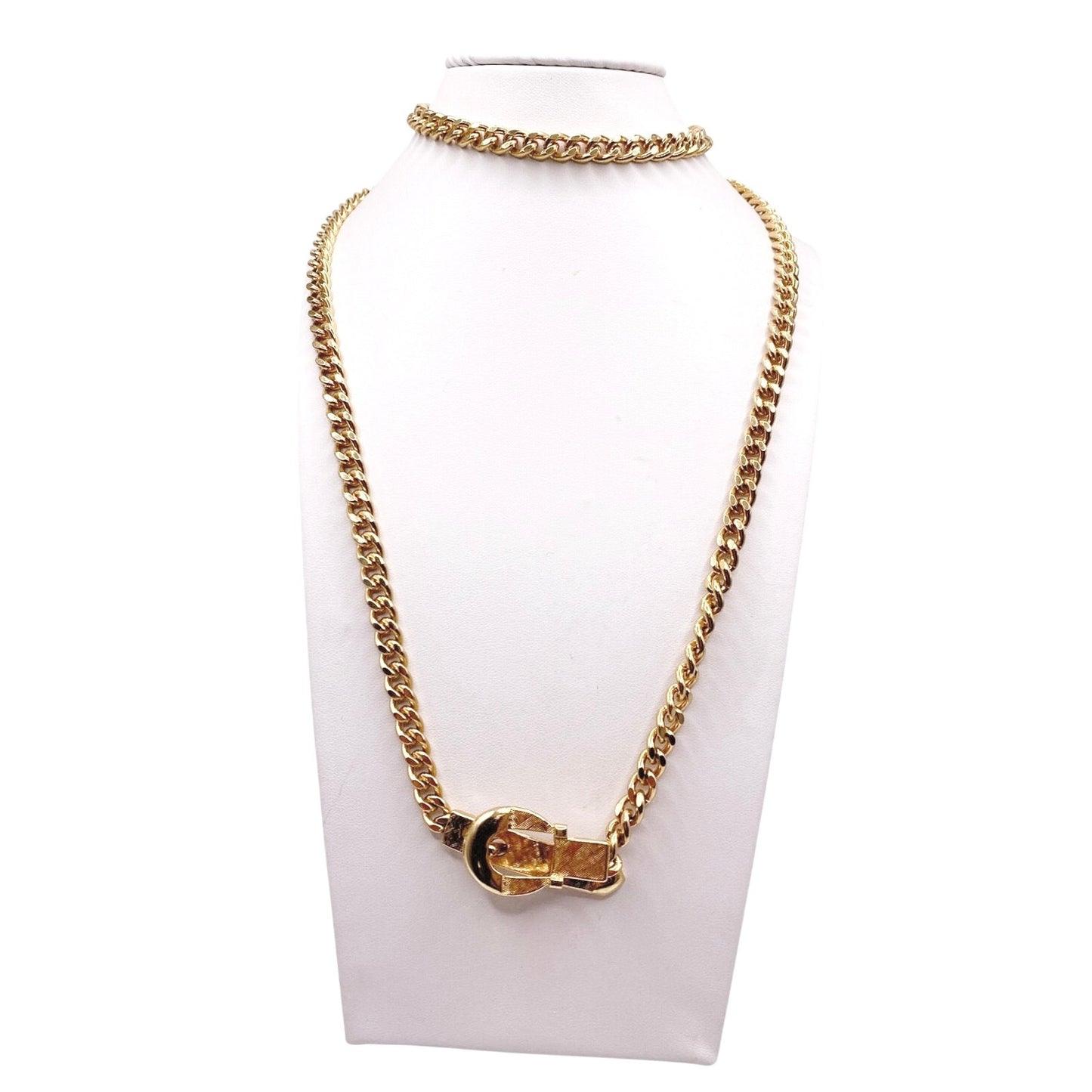Vintage Necklace Belt Clasp Retro Long Chain 28”