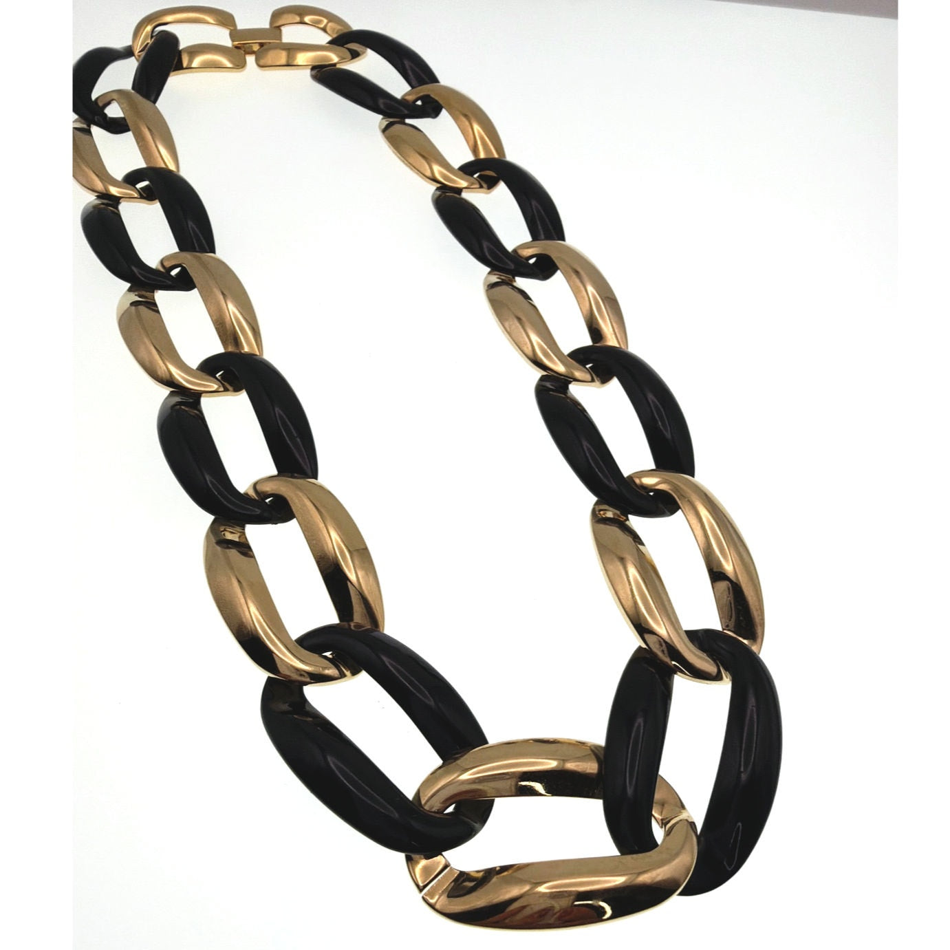 Napier Vintage Black and Gold Necklace 16”