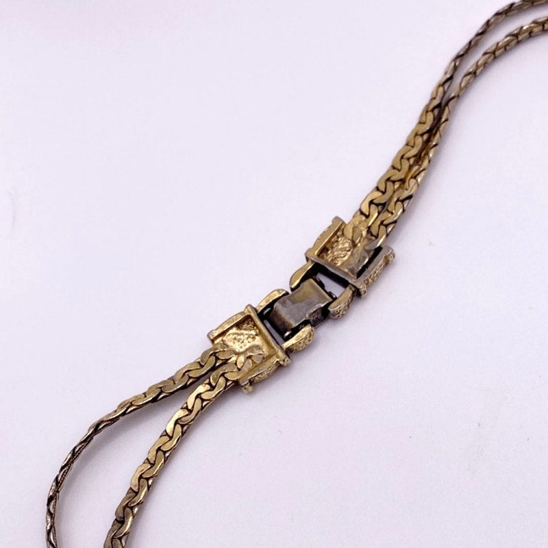 Ravana Vintage Faux Pearl Floral Bouquet Double Chain Necklace 18"