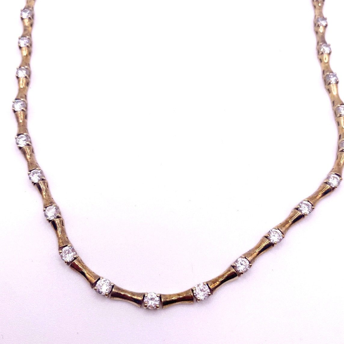 Sterling Silver Tennis Necklace 18k GP /CubicZ