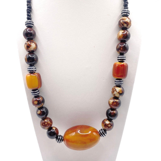 Vintage lucite Necklace Warm Tones