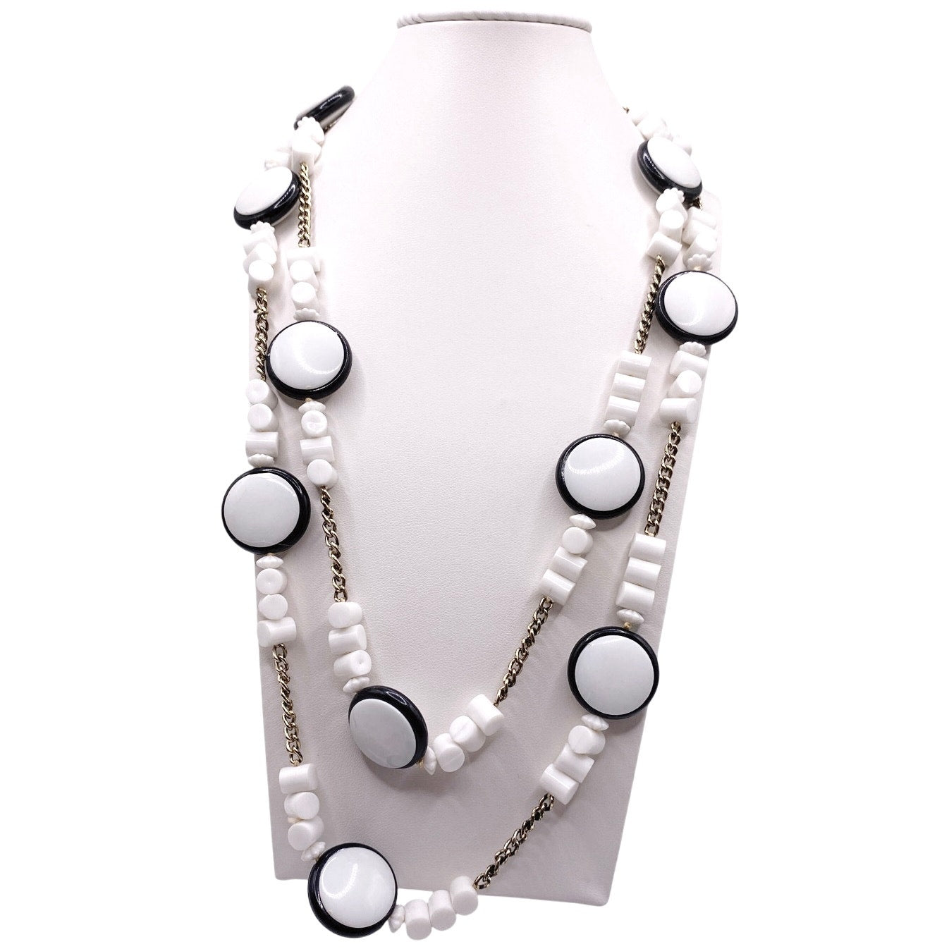 West Germany Black and White Plastic Necklace