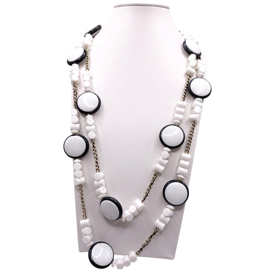 West Germany Black and White Plastic Necklace