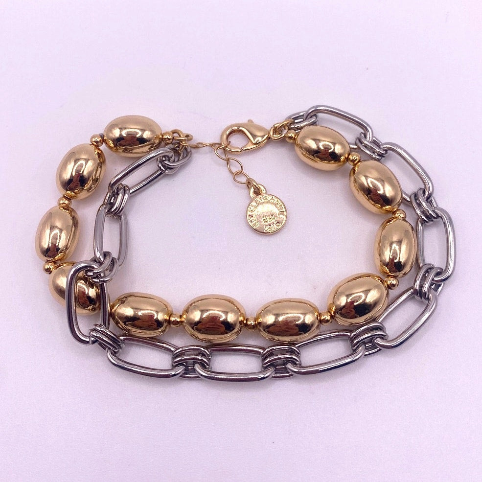 Liz Claiborne Two Tone Bracelet 7”