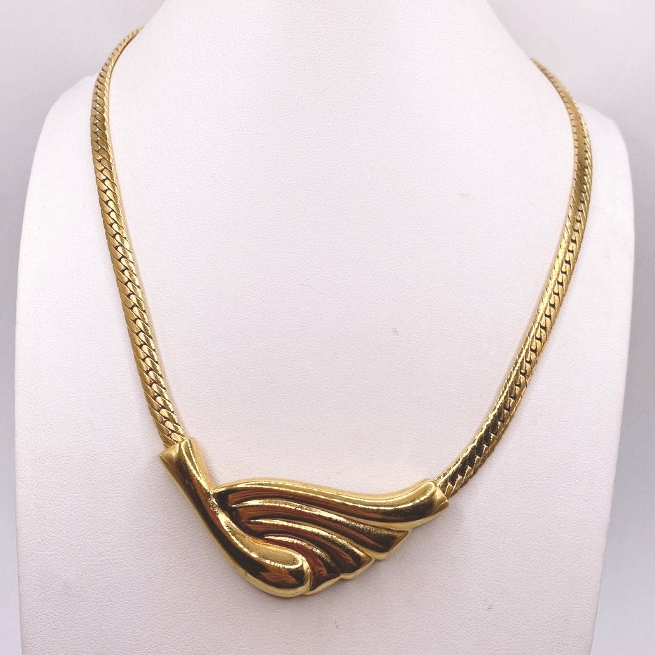 Vintage Napier Gold Tone Chain Collar Necklace 14”