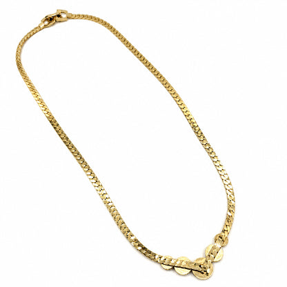 Retro Gold Tone Necklace With Sparkly Rhinestones 17”