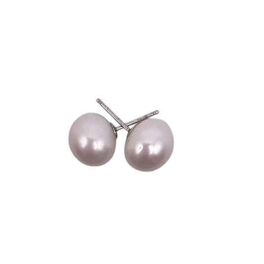 Helzberg Diamonds Earrings HDS 925 Silver and Pearls Buttons