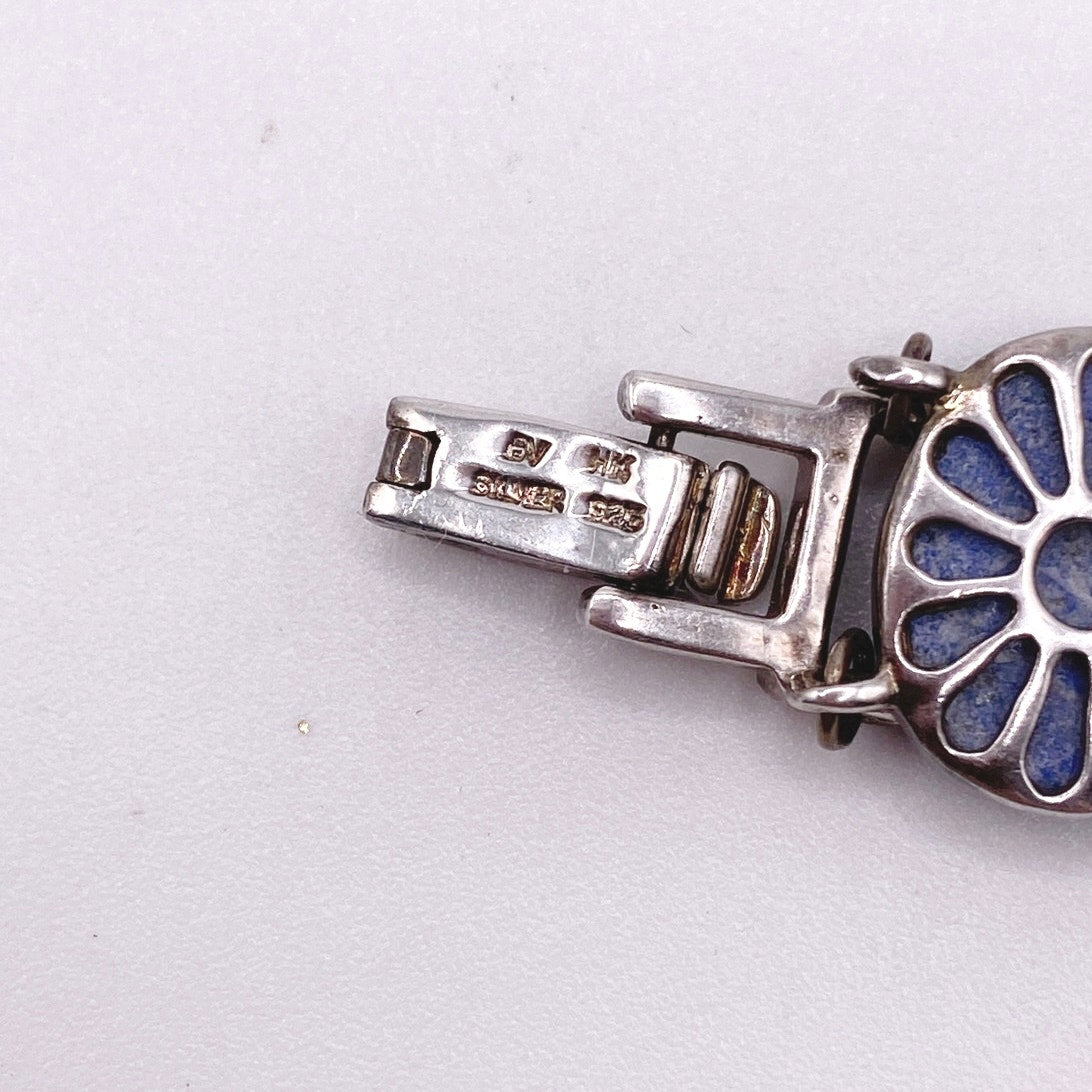 Sterling Silver and Sodalite and Signed EV HR 7”