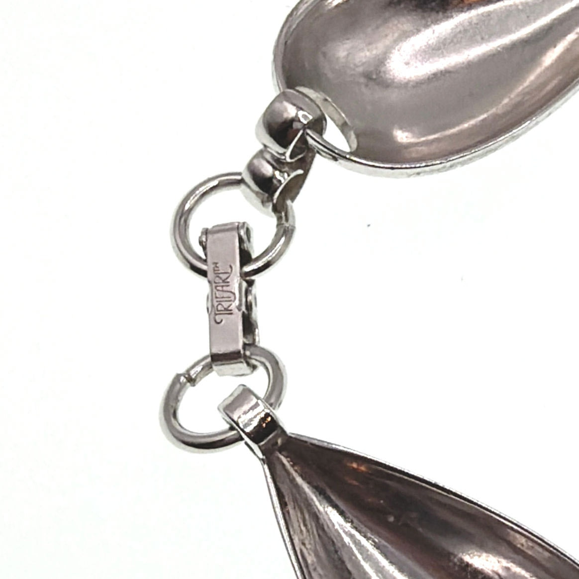Vintage Trifari Signed Necklace 16” Silver Plated