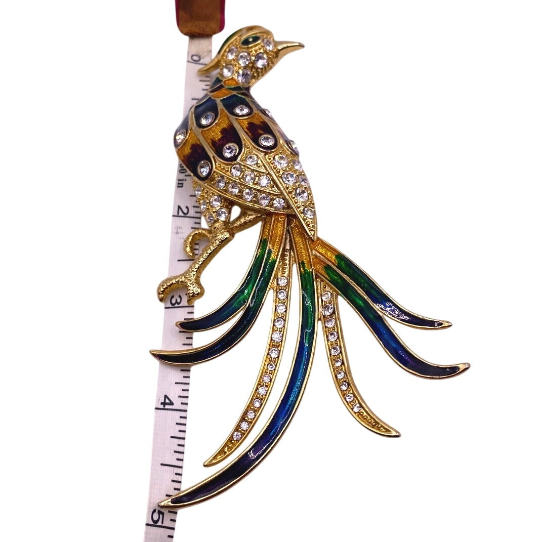 Vintage Enamel Bird Brooch