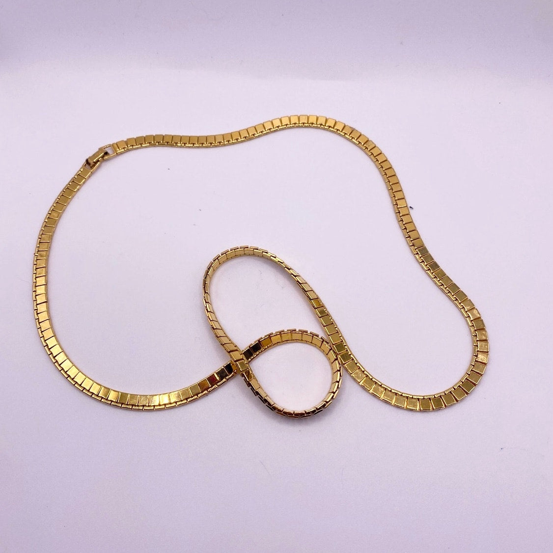 Monet Vintage Golden Chain Square Links 24”