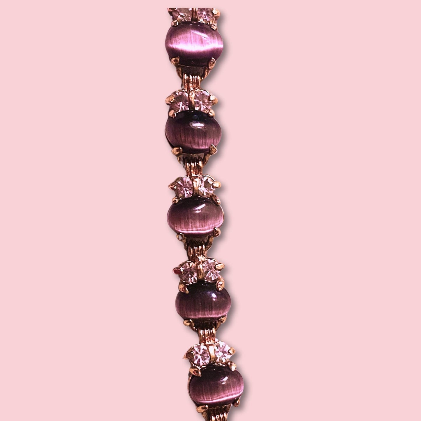 10k GP Tennis Purple Tiger Eye Necklace and Bracelet Set