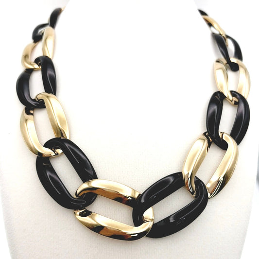 Napier Vintage Black and Gold Necklace 16”