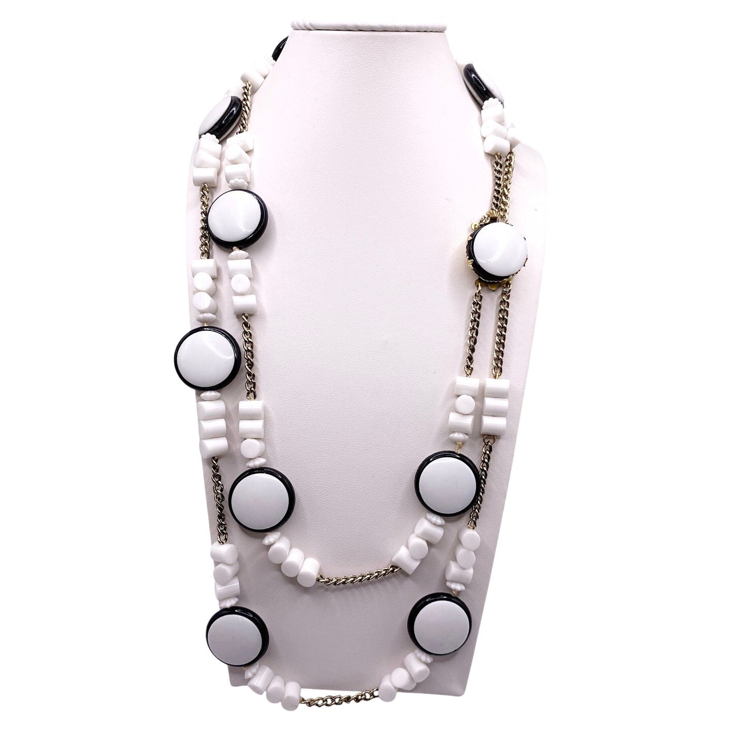West Germany Black and White Plastic Necklace