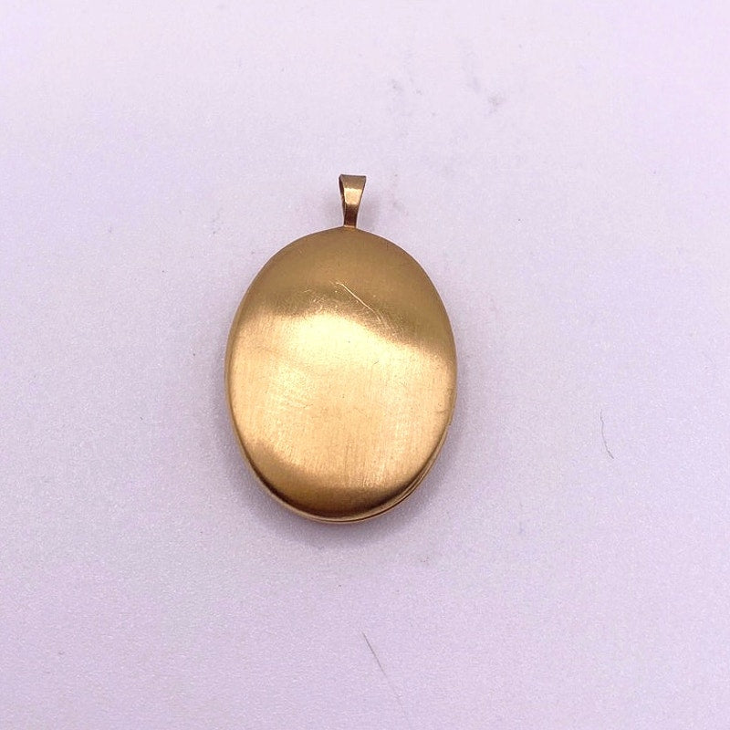 14k Gold Filled Photo Keepsake Pendant with Baby Prints 1.5”