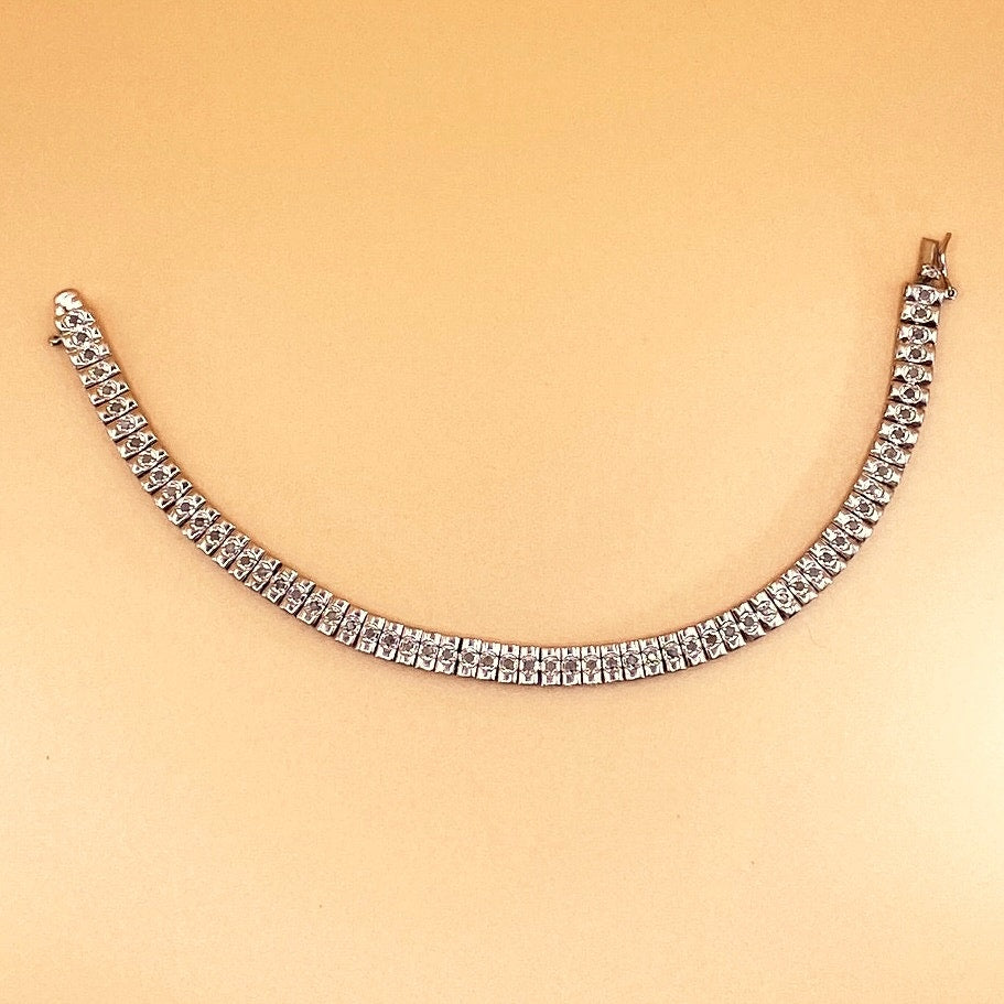 14k Gold Filled Tennis Bracelet Monzonite